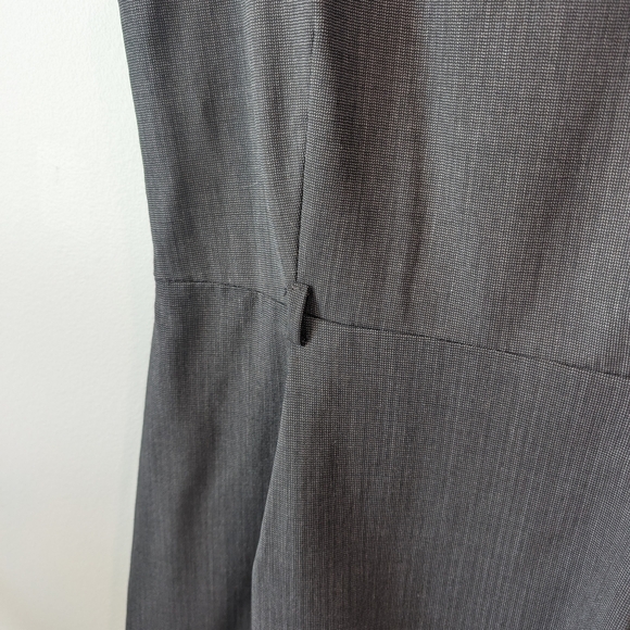 Theory Gray Pleated Sheath Mini Dress Scoop Neck - Picture 4 of 7